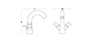 Kohler - Oblo  widespread lavatory faucet with drain
