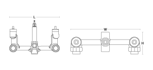 Kohler -   Dual-handle recessed bath and shower  valve (yolk valve with lockable diverter)