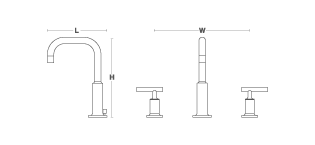Kohler - Purist  widespread lavatory faucet with low gooseneck spout, low lever handles, and drain