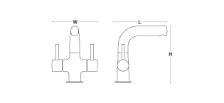 Kohler - Cuff  Dual-handle monoblock lavatory faucet without drain