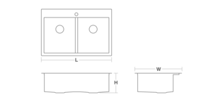KOHLER | 3820-1 | Tarja de cocina Vault de dos tinas iguales, con una