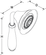 Forte Multifunction handshower Line Drawing