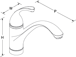 Forte Single-lever tap Line Drawing