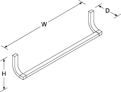 Loure 476mm towel rail Line Drawing