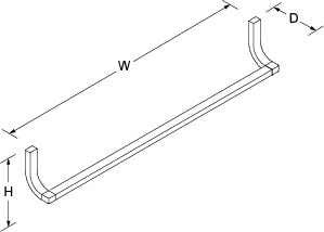 Loure 781mm towel rail Line Drawing