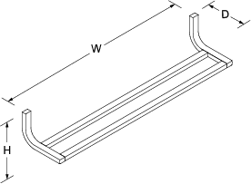 Loure Double towel rail Line Drawing