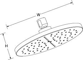 Katalyst Contemporary round rainhead 12in diameter Line Drawing