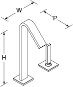 Loure 2-hole single lever mixer Line Drawing