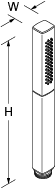 Shift square dual-function handshower Line Drawing
