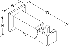 Loure Wall-mount handshower holder Line Drawing