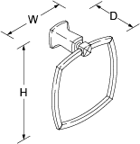 Margaux Towel ring Line Drawing