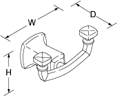 Margaux double robe hook Line Drawing