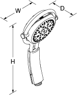Flipside Handshower Line Drawing