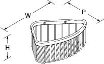 Cross range Corner basket medium Line Drawing