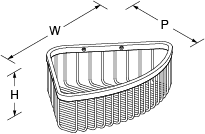 Cross range Corner basket large Line Drawing
