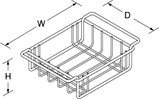 Wire basket for Icerock Trough Line Drawing