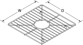 Bottom basin rack for Poise 3388 and 3392 Line Drawing
