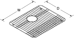 Bottom basin rack for Iron Tones 6585 Line Drawing