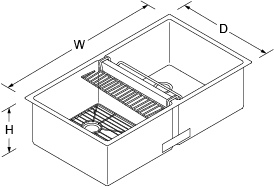 Strive Under-mount 813mm no tap hole Line Drawing