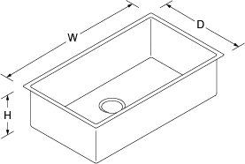 Strive Under-mount 813mm no tap hole (1) Line Drawing