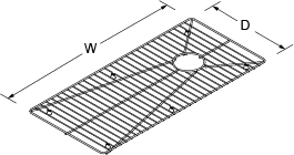 Bottom basin rack for 8 Degree 3673 Line Drawing