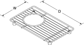 Bottom basin rack right for Indio 6411 Line Drawing