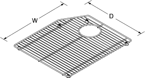 Bottom basin rack left for Indio 6411 Line Drawing