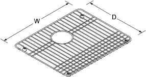 Bottom basin rack for Iron Tones 6588 Line Drawing