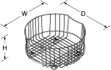 Wire basket for Icerock Line Drawing