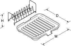 Universal draining board Line Drawing