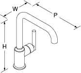 Purist Single-lever tap Line Drawing