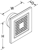 Square 54-nozzle bodyspray Line Drawing