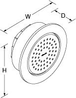 Round 54-nozzle bodyspray Line Drawing