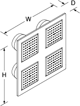 Overhead showering panel Line Drawing