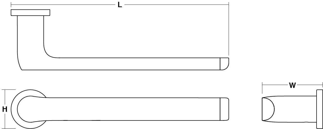 Avid Composed towel ring Line Drawing
