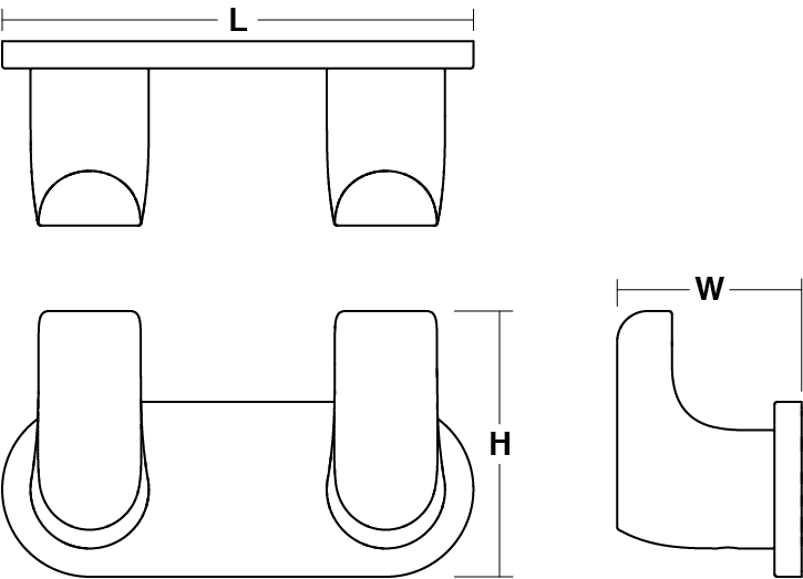 Avid Composed double robe hook Line Drawing