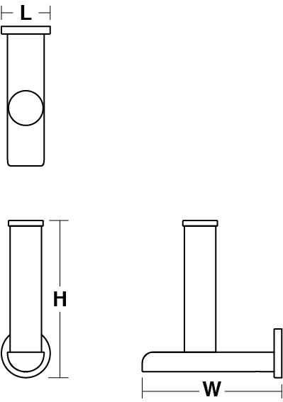 Avid Composed toilet roll holder vertical Line Drawing