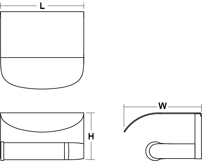 Avid Composed covered toilet roll holder horizontal Line Drawing