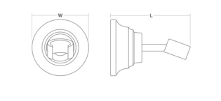 Bancroft Wall-mount handshower holder Line Drawing
