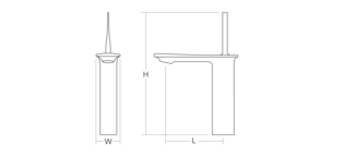 Stance Tall single-lever monobloc basin mixer with clicker waste Line Drawing