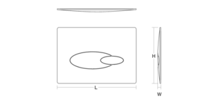 Flush Plate Polished Chrome Line Drawing
