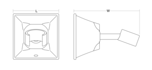Memoirs Wall-mount handshower holder Line Drawing