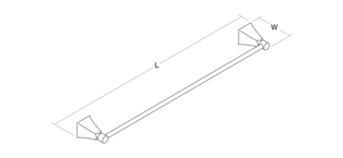 Margaux 505mm towel rail Line Drawing