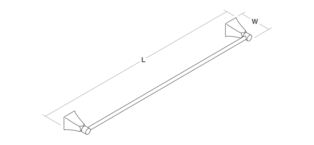 Margaux 657mm towel rail Line Drawing