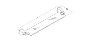 Margaux 676mm glass shelf Line Drawing