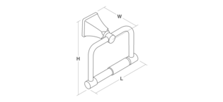Margaux Toilet roll holder horizontal (1) Line Drawing