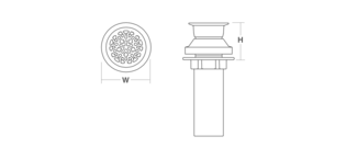 Decorative grid waste for basin without overflow Line Drawing