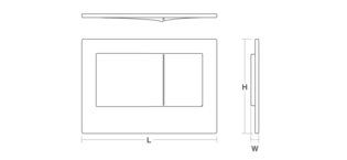 Flush Plate polished chrome (1) Line Drawing