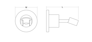 Purist Stillness Wall-mount handshower holder Line Drawing