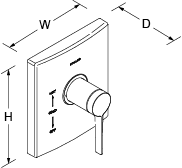 Stance Thermostatic sequential valve Line Drawing
